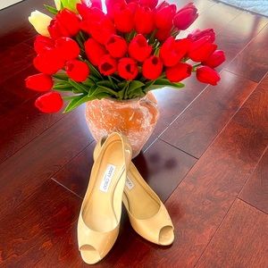 Jimmy Choo Keyhole Leather Accent Pumps